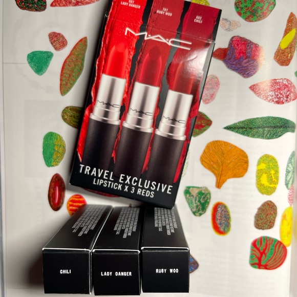 MAC Travel Exclusive Dangerous Reds Lipstick Trio (Chili, Lady Danger, Ruby Woo) - Picture 1 of 5